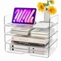 Produktbild: 4 Stück Acryl Briefablage, Premium, Transparent, Ablagefächer Stapelbar