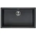 Produktbild: Reginox R30882 Regi Granit Spüle AMSTERDAM 72 Black Silvery ab 80 cm Schrankbreite / Auflagespüle / Unterbau / Einbauspüle