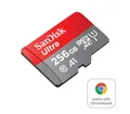 Produktbild: Sandisk microSDXC Ultra, + SD-Adapter für Chromebooks Speicherkarte (256 GB, Class 10, 150 MB/s Lesegeschwindigkeit)