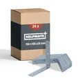 Produktbild: HELPMATE – 24 Stück Stuhlwinkel 100x100x20 mm – Winkelverbinder galvanisch verzinkt & blau passiviert – Möbelwinkel mit hervorragendem Korrosionsschutz, stabil & langlebig – einfache Montage