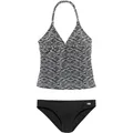 Produktbild: Tankini VENICE BEACH, Mädchen, Gr. 122/128, N-Gr, schwarz-weiß (schwarz, weiß), Polyamid, Melange-Effekt, Bikini-Sets, verstellbare Träger, unifarbene Hose