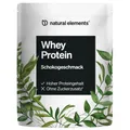 Produktbild: natural elements Whey Protein Pulver – Schoko – 1kg – 23g Protein/Portion – für deinen Muskelaufbau