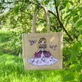 Produktbild: Domelo Kinder Handtasche Mädchen Jute Tasche kleine Schultertasche Prinzessin