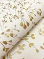 Produktbild: Newroom Tapete Gold Vliestapete Zweige - Blumentapete Floral Weiß Blätter Leicht glänzend Floral Romantisch Vintage Äste inkl. Tapezier-Ratgeber