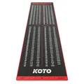 Produktbild: KOTO - Dartteppich Mit Abwurflinie Checkout Rot, 237x60cm Dartmatte, Mit Score-Indikation