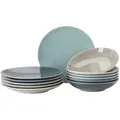 Produktbild: Thomas Tafelservice Loft Colour, Grau, Hellblau, Blaugrau, Keramik, 12-teilig, robust, Essen & Trinken, Geschirr, Geschirr-Sets, Tafelservice