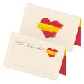 Produktbild: ITENGA 48x Tischkarten Platzkarten SPANIEN Motiv mit spanischer Flagge Herz neu