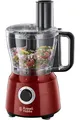 Produktbild: Russell Hobbs Küchenmaschine Multi [Standmixer/Mixer/Zerkleinerer/Schneider/Raspeler/Rührer] Food Processor Desire Rot (Mixen, Schneiden & Raspeln etc., Spülmaschinengeeignetes Zubehör, 600W) 24730-56, Rot/Schwarz