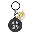 Produktbild: Star Wars The Mandalorian Boba Fett Helm & Grogu Rubber Schlüsselanhänger, Multi-col