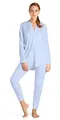 Produktbild: HANRO Damen Pyjama 1/1 Arm Pure Essence (0511 blue glow), Gr. XL