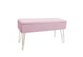 Produktbild: ECHTWERK Sitzhocker Sitzbank Scarlett mit Samtbezug, Aufbewahrungstruhe, Schminkbank mit Stauraum, Metallbeine, rosa