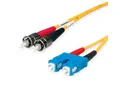 Produktbild: Telegärtner Duplex-Adapterkabel 9/125 OS2 Glasfaserkabel, (1000.0 cm), 2x ST Stecker, 1x SC Duplex Stecker
