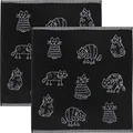 Produktbild: Kracht Frottier-Geschirrtuch 2er-Pack Baumwolle Katzen Größe 50x50 cm