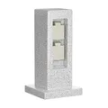 Produktbild: ledscom.de Garten Steckdosensäule Pock für außen, IP44, 2-Fach, grau (Stein-Optik), eckig, 30 cm
