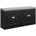 Produktbild: SoBuy Sitzbank mit Sitzkissen Schwarz Holzwerkstoff 104cm FSR64-SCH