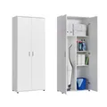 Produktbild: Home Collective Haushaltsschrank 75 cm breit mit Fach für Staubsauger, Putzschrank mit Einlegeböden für Reinigungsmittel, Besen & Wischer, für Hauswirtschaft, Flur & Keller, 75x35x184 cm (BxTxH), Weiß