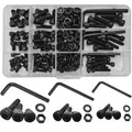 Produktbild: 219 Stück M6/M5/M4 Schrauben Muttern Set, 12,9 Gerade Sechskantschrauben Kohl...