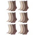 Produktbild: PUMA Unisex Crew Socks Socken Sportsocken MIT FROTTEESOHLE 18er Pack (Choclate/Walnut/Safari, 43-46)