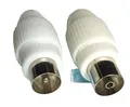 Produktbild: 2 Stück iEC TV SAT Antennen Adapter Stecker Buchse Koax Selbst Montage Schraube