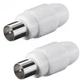 Produktbild: 2 x Stecker Koax TV SAT Koaxial Antennenstecker Schraubbefestigung Kupplung
