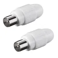 Produktbild: 2x Koax Stecker TV SAT Koaxial Antennenstecker Kupplung Schraubbefestigung