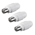 Produktbild: 3x Koax Stecker TV SAT Koaxial Antennenstecker Kupplung Schraubbefestigung