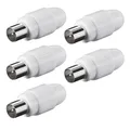 Produktbild: 5x Koax Stecker TV SAT Koaxial Antennenstecker Kupplung Schraubbefestigung