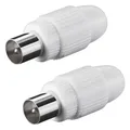 Produktbild: 2x KOAX Stecker IEC gerade TV Antennen Kabel männlich Koaxial Verbinder HD SAT