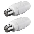 Produktbild: 2x Antennen Stecker IEC KOAX gerade Koaxial TV männlich SAT kaoxial 4K HD Kabel