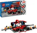 Produktbild: LEGO® F1® Boxenstopp mit Boxencrew und Ferrari Flitzer (60443), LEGO City Konstruktionsspielsteine, (322 St), LEGO City, Made in Europe