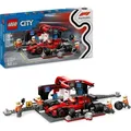 Produktbild: LEGO City F1 Boxenstopp mit Boxencrew und Ferrari Flitzer - Formel 1 Set mit 1 Rennfahrer und 4 Mechaniker Minifiguren - Spielzeug Rennauto - Bausp... - Bronze