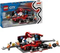 Produktbild: LEGO City Set 60443 F1 Boxenstopp mit Boxencrew und Ferrari Flitzer