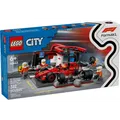 Produktbild: LEGO 60443 F1 Boxenstopp mit Boxencrew und Ferrari Flitzer