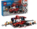 Produktbild: 60443 LEGO® CITY F1® Ferrari Boxenstopp+Fahrer+Ferrari+4x Boxencrew Minifigur