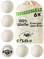 Produktbild: Praknu Trocknerbälle Wolle für Wäschetrockner 6er Set - Weiche, Flauschige Wäsche - 100% Öko Schafwolle - Energie sparen - Ideal für Daunen - Wool Dryer Balls aus Schafwolle