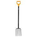 Produktbild: Fiskars Spatengabel für harte, steinige Böden, Mit 4 Zinken, Länge 120 cm, Hochwertige Stahl-Zinken/Kunststoff-Stiel, Schwarz/Orange, Solid, 1070673
