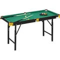 Produktbild: SPORTNOW Billardtisch 4,6ft klappbar 140 x 63 x 55-75 cm Tischbillard mit Zubehör, Dreieck, 2 Queues, 16 Kugeln für Jugend, Erwachsene, Stahl, Grün - Grün