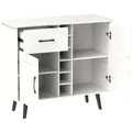 Produktbild: Costway Sideboard Holz Weiß 90 x 40 x 79 cm 2 Türen Weinregal