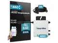 Produktbild: SUNNIVA® 460W Balkonkraftwerk BIFAZIAL FULLBLACK komplett Steckdose HOYMILES 400 Watt Wechselrichter, PV Solaranlage Komplettset, 1x 460W N-Type Glas-Glas Bifacial Solarmodule, 5m Kabel