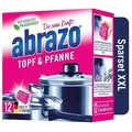 Produktbild: abrazo Topf & Pfanne - 12 Reinigungskissen für Töpfe, Grill & Backofen, Spülschwamm mit veganer Pflanzenseife, Küchenschwamm, Reinigungsschwamm