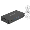 Produktbild: Delock 3 Port USB 5 Gbps Hub + RJ45 Gigabit LAN PoE++ Port mit USB Type-CTM Host- - Schwarz