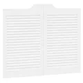 Produktbild: vidaXL Schwingtüren Lamellen-Design 1-Paar Weiß 80x100 cm, Saloontüren, Bartüren, Scharniertüren, Schwingtüren für Cafés, Flügeltüren