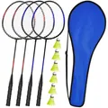 Produktbild: Badminton Set 2 4 Schläger Federbälle Tragetasche für Erwachsene Kinder Sport