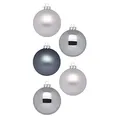 Produktbild: Inge Glas Magic Weihnachtskugeln klein | 36 Kugeln 4cm | Christbaumkugeln aus Glas (Hazy Grey | grau matt/Glanz)