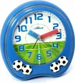 Produktbild: Atlanta Quarz Kinderwecker Fußball Wecker Ohne Ticken Jungen Einschulung, blau