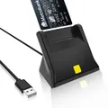 Produktbild: USB Chipkartenlesegerät - Smartcard Reader USB - Plug & Play - Unterstützt Sm...