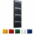 Produktbild: AL Briefkastensysteme Basic 4er Briefkasten RAL 7016 Anthrazit Grau/Einwurfklappe RAL 9006 Weiß Aluminium 4 Fach DIN A4 wetterfest mit Posthaltebügel und 2 Namensschildern