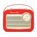 Produktbild: TechniSat Transita 130 - portables DAB+/UKW-Retroradio mit UKW Frequenzregler (Bluetooth-Audiostreaming, USB, Dot-Matrix LC-Display, Akku für bis zu 24 Stunden, Tragegriff, Kunstleder-Gehäuse) rot