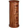 Produktbild: Kadima Design Kommode, Braun, Metall, Echtholz, 4 Schubladen, Rund, 35x85x35 cm, Wohnzimmer, Kommoden & Sideboards, Kommoden