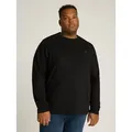 Produktbild: Tommy Hilfiger Big & Tall Longsleeve BT-STRETCH SLIM FIT TEE-B mit Rundhals und Logo unifarben, casual, slim fit, Baumwollmix, Rundhals, große Größen schwarz XXL (56)